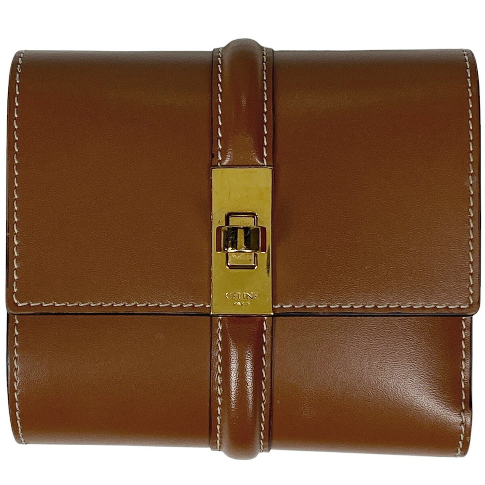 Celine Brown Leather Trifold Wallet - Picture 2 of 8